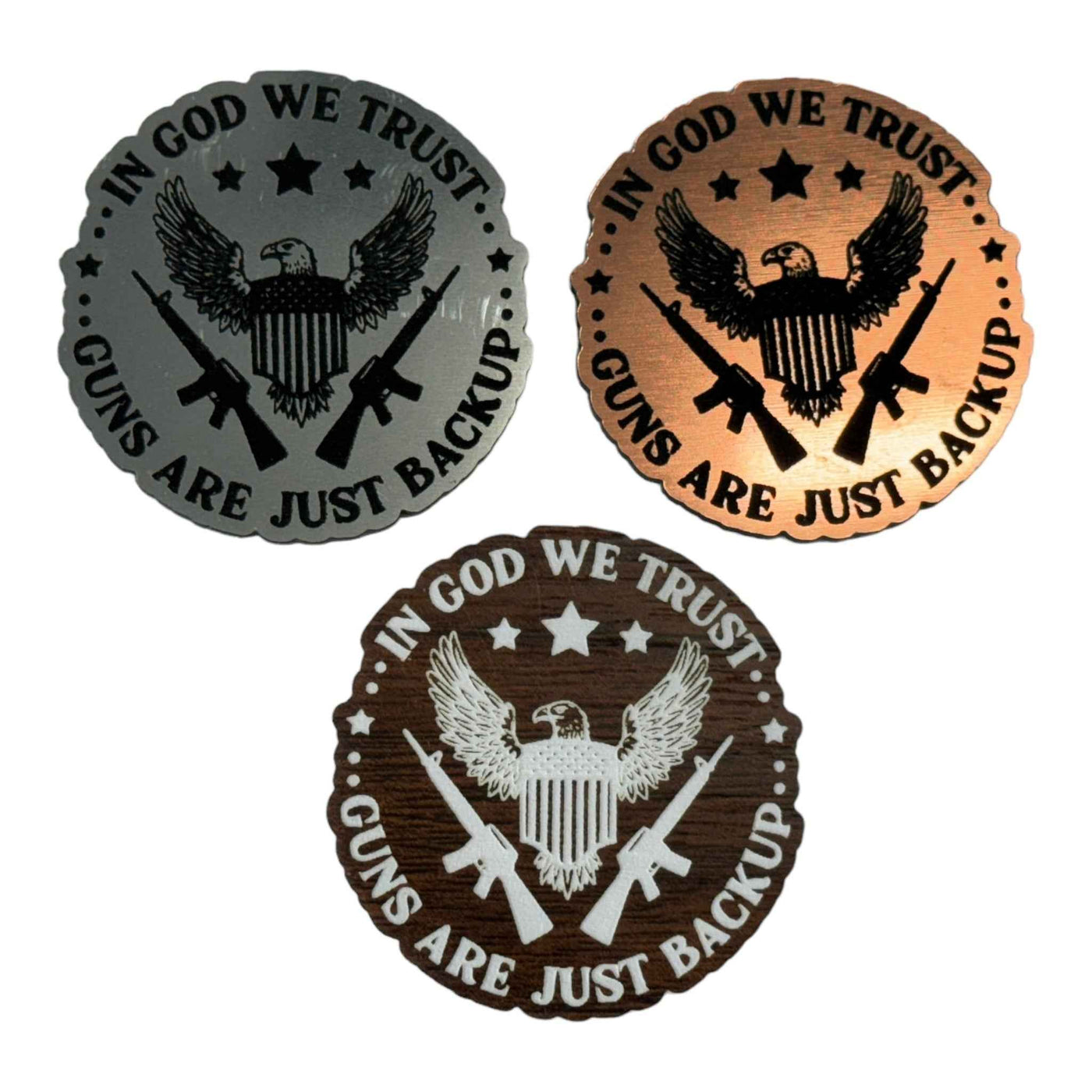 In God We Trust - Guns Are Backup Acrylic Patch - Hat Patch Supply