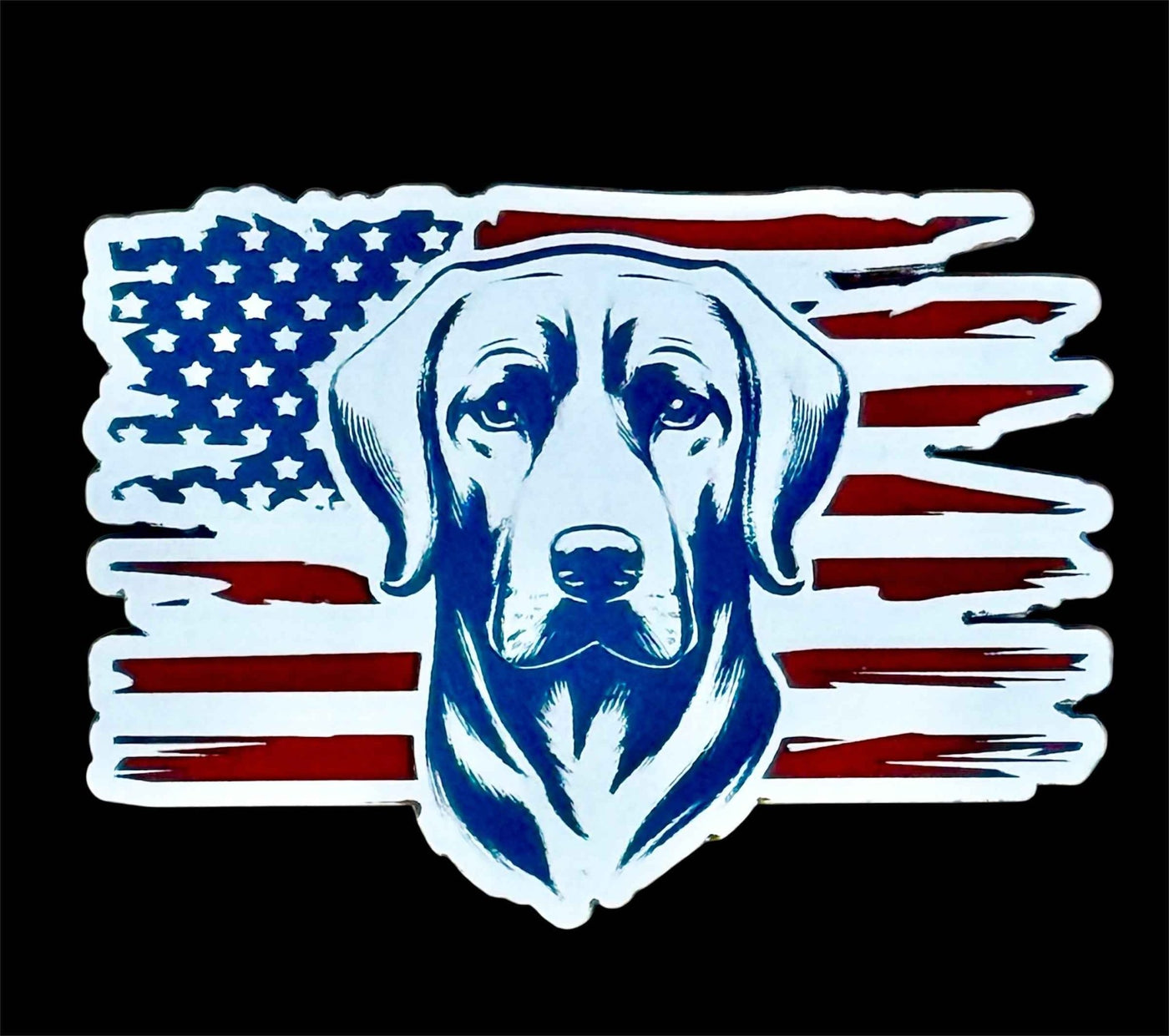 Labrador and American Flag Red White and Blue Acrylic Hat Patch - Hat Patch Supply