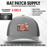 UV printed hat patch reading 'Living on that Blue Collar Dollar'