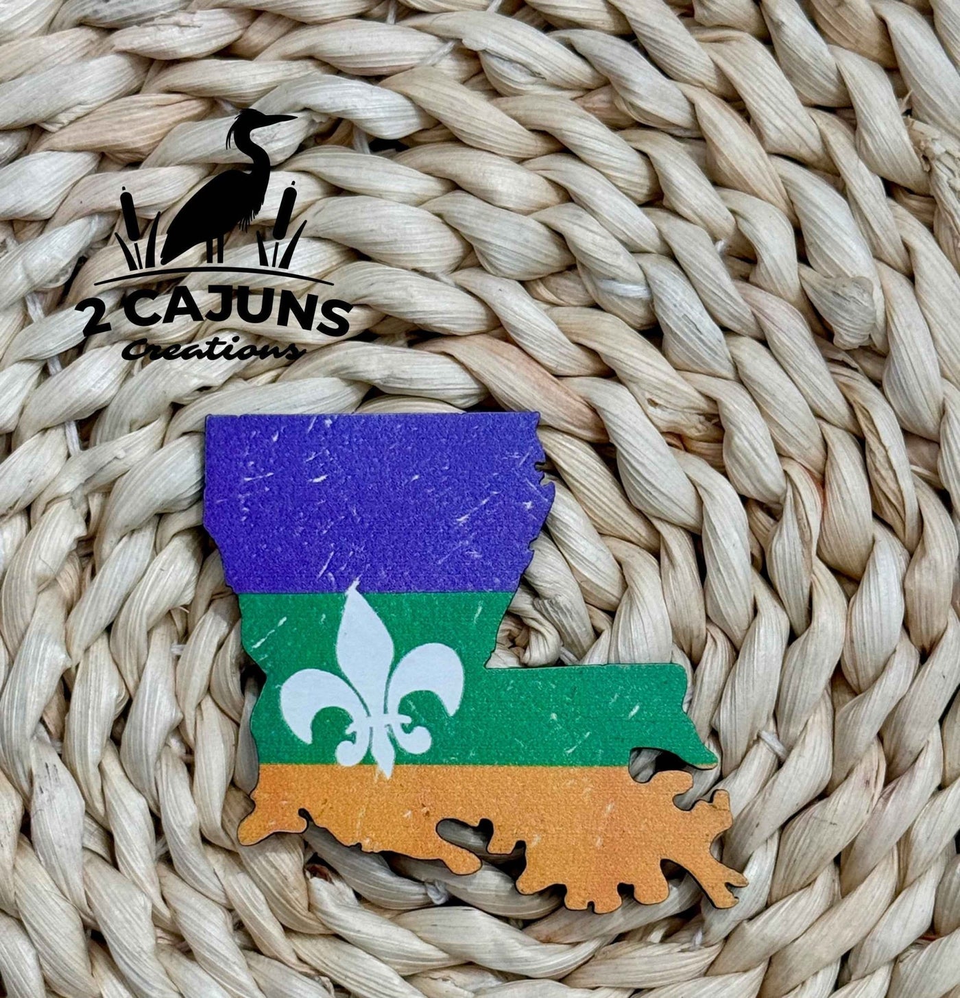 Louisiana Mardi Gras UV Printed Hat Patch - Hat Patch Supply