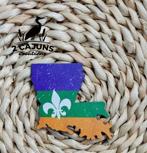 Louisiana Mardi Gras UV Printed Hat Patch - Hat Patch Supply