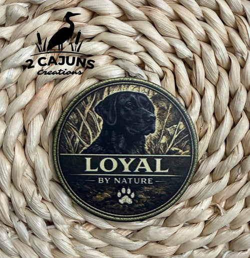 Loyal By Nature Labrador UV Printed Hat Patch - Hat Patch Supply