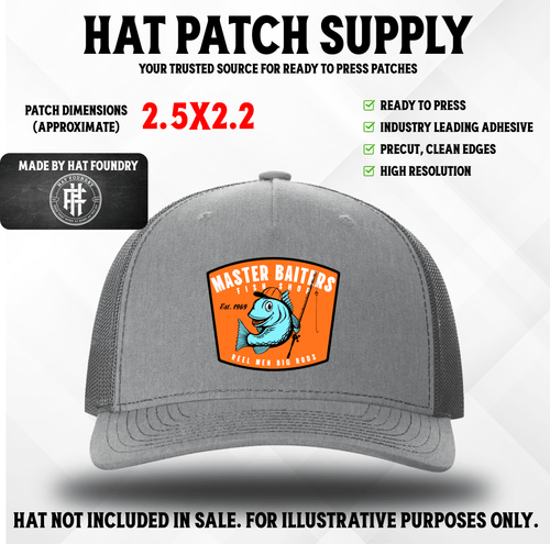 Master Baiters Fish Shop fishing humor UV printed hat patch