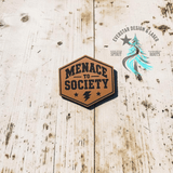 Alternate view of the Menace to Society leather hat patch
