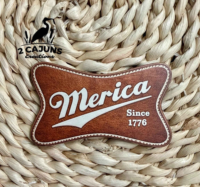 Merica Since 1776 UV Printed Leatherette Hat Patch
