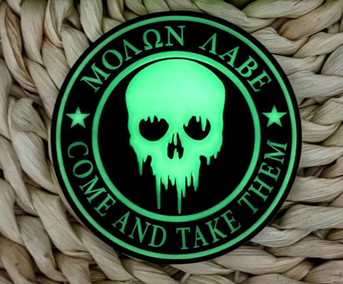 Molon Labe - Come and Take Them Glow in the Dark Acrylic Hat Patch - Hat Patch Supply