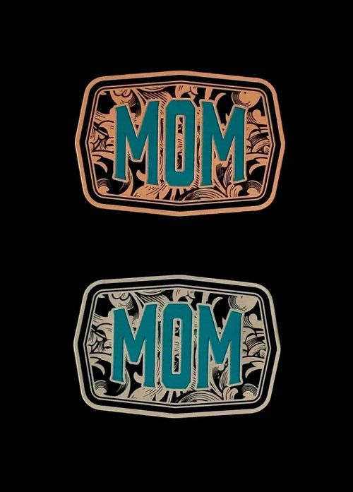 Mom Buckle Style Acrylic Laser Engraved Hat Patch