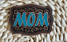 Mom Scroll Design Acrylic Laser Engraved Hat Patch