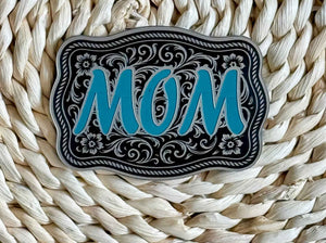 Mom Scroll Design Acrylic Laser Engraved Hat Patch