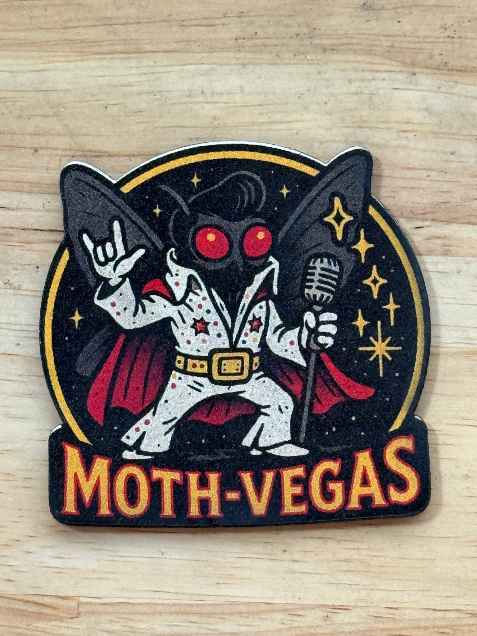 Moth - Vegas Mothman and Elvis Mashup UV Printed Patch - Hat Foundry Mercantile