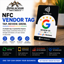 NFC Google Reviews Vendor Tag - Hat Patch Supply