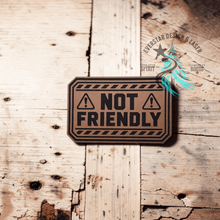 Not Friendly Leather Patch - Hat Patch Supply