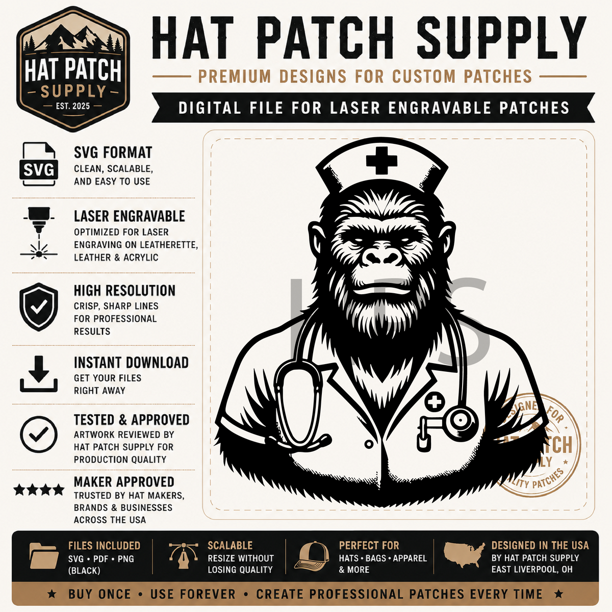 Eleventh Bigfoot hat patch SVG design in bundle set 2