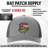 Hat patch featuring an Ohio state outline design
