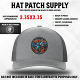 Raised texture hat patch with an Operation Epic Fury military design