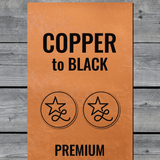 Close-up of the copper Petty Since Birth leather hat patch
