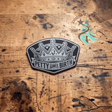 Petty Since Birth leather hat patch in a shimmer gold finish