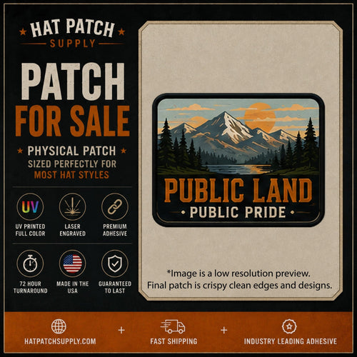 Public Land Public Pride Hunting Hat Patch - Hat Patch Supply