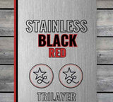 Redline Hunter stainless acrylic hat patch shown at an angle