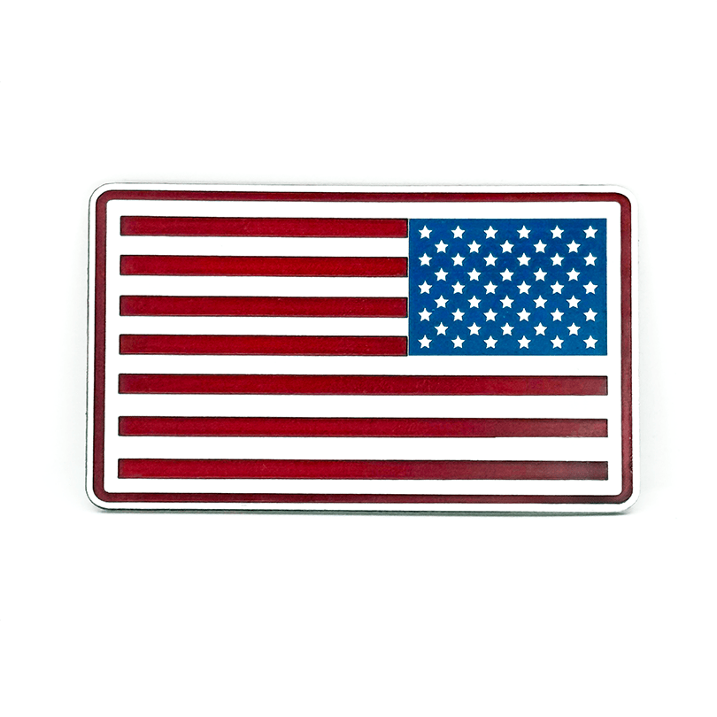RWB American Flag Hat Patch – Patriotic Red White Blue Acrylic Hat Patch - Hat Foundry