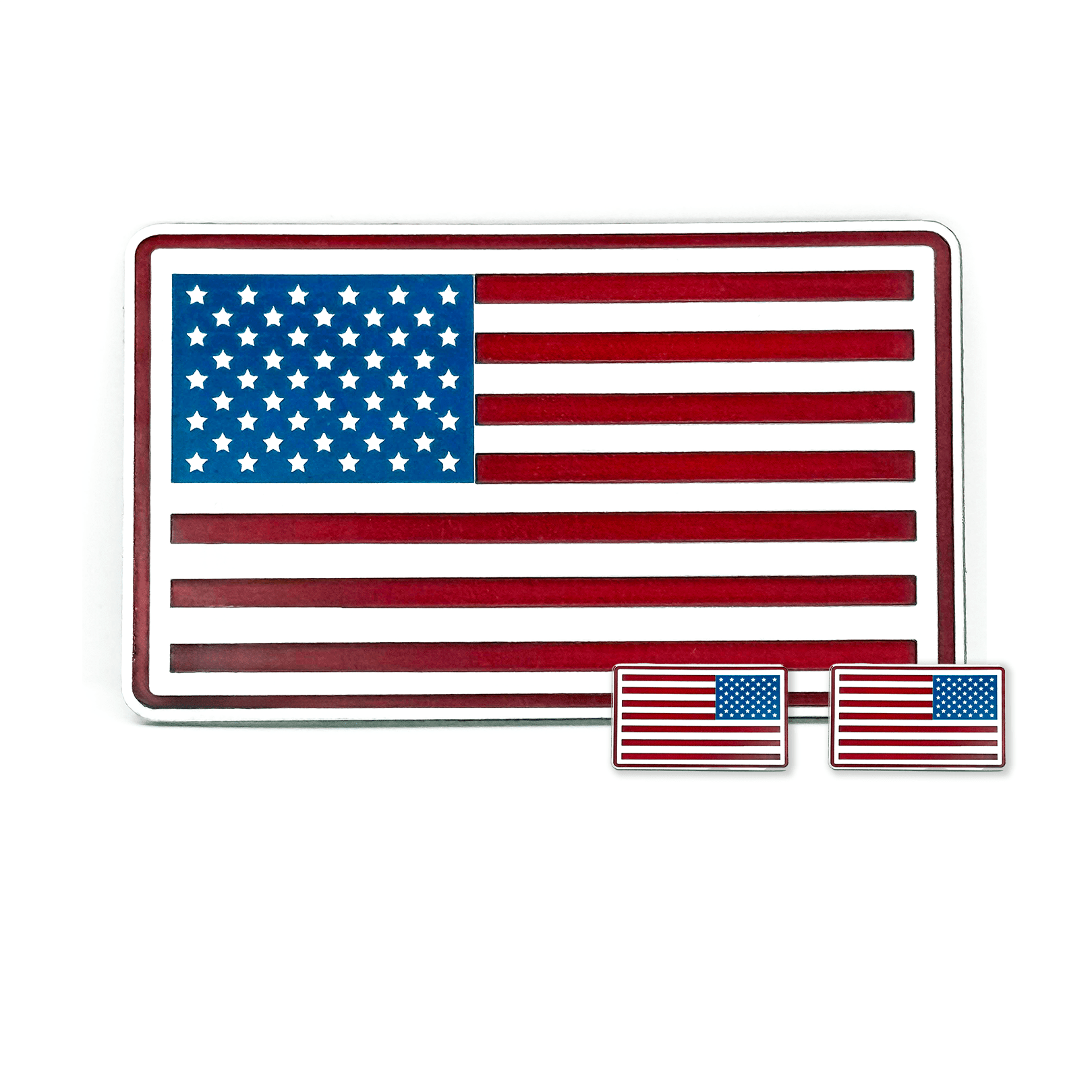 Alternate view of the red, white and blue American flag acrylic hat patch