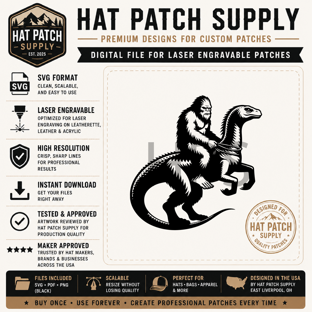Fifteenth Bigfoot hat patch SVG design in the bundle