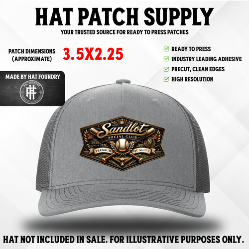 Sandlot Social Club Baseball UV Hat Patch - Hat Patch Supply