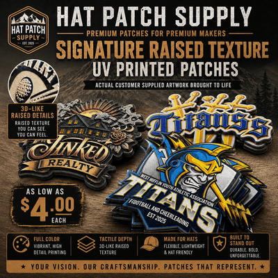 Signature Raised UV Patches - Hat Patch Supply