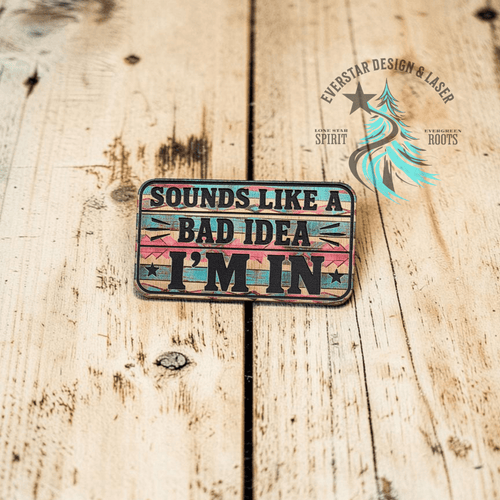 Sounds Like a Bad Idea Retro Rodeo Leather Patch - Hat Patch Supply