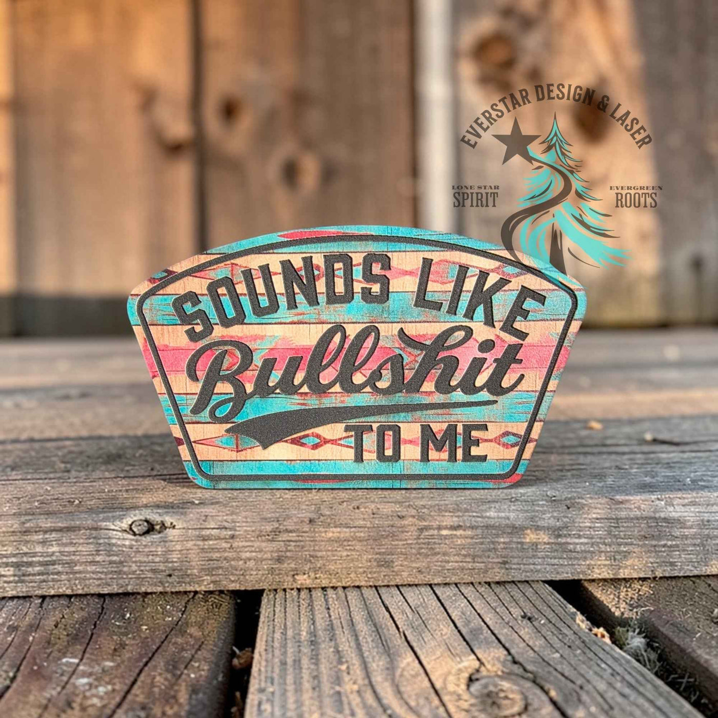 Sounds Like Bullshit to Me Retro Rodeo Leather Patch - Hat Patch Supply