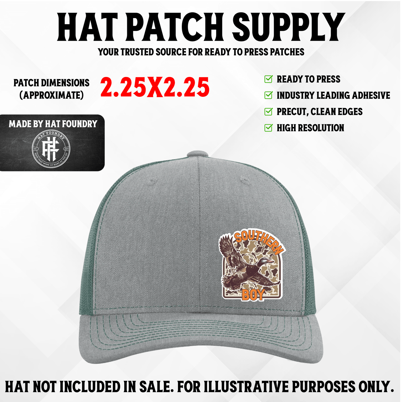 Southern Boy Full Color UV Printed Patch - Hat Patch Supply