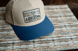 Close-up of the driftwood Sweet, Sassy and Southern leather hat patch