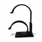 Side view of the tabletop two-hat display stand