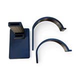 Tabletop two-hat display stand shown at an angle