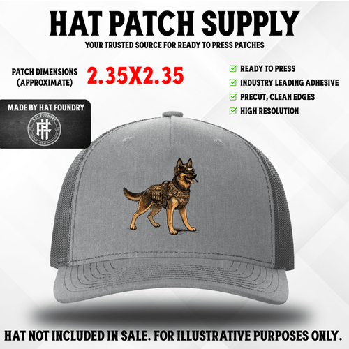 Tactical German Shepherd UV Hat Patch - Hat Patch Supply