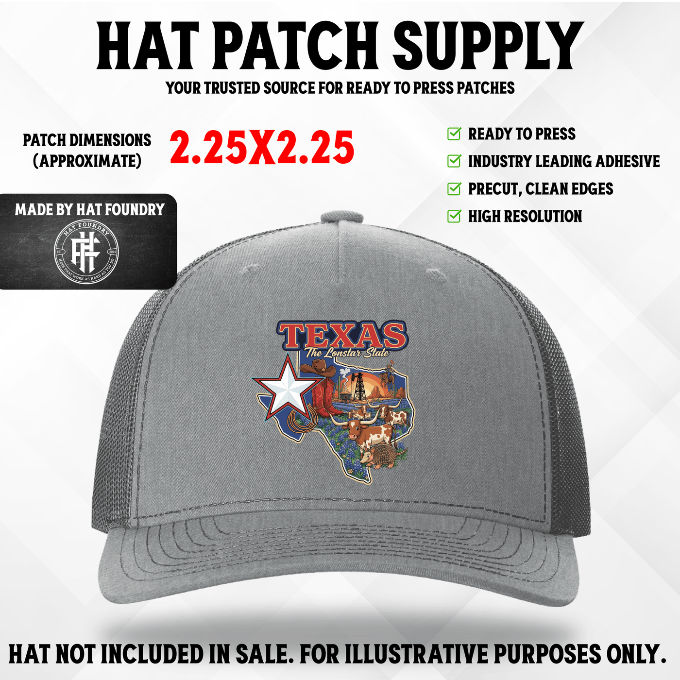 Texas Hat Patch - Hat Patch Supply