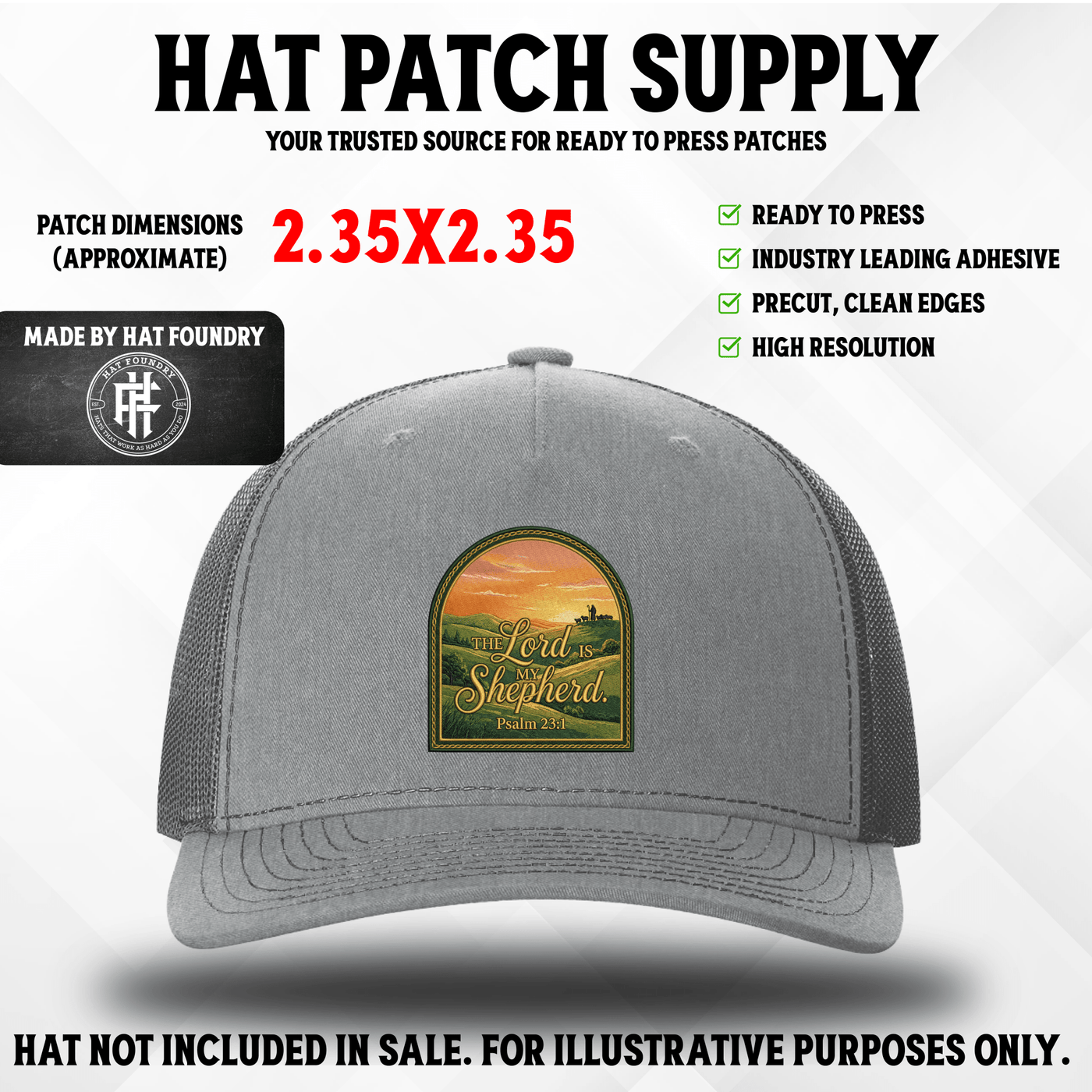 The Lord is my Shepherd UV Hat Patch - Hat Patch Supply