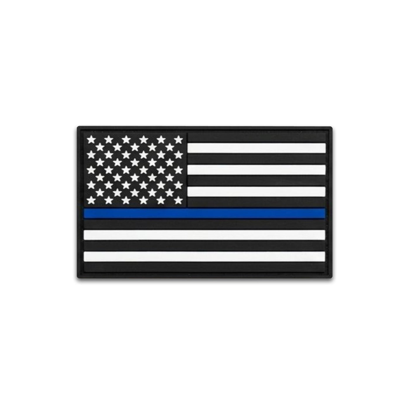 Thin Blue Line Flag - PVC Patch (5pk) - Hat Patch Supply