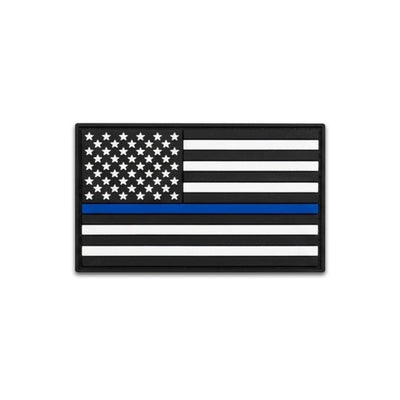 Thin Blue Line Flag - PVC Patch (5pk) - Hat Patch Supply