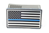 Alternate view of the thin blue line stainless acrylic hat patch