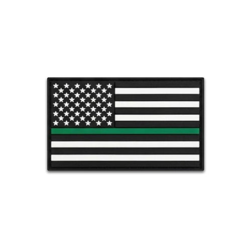 Thin Green Line Flag - PVC Patch (5pk) - Hat Patch Supply