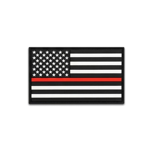 Thin Red Line Flag - PVC Patch (5pk) - Hat Patch Supply