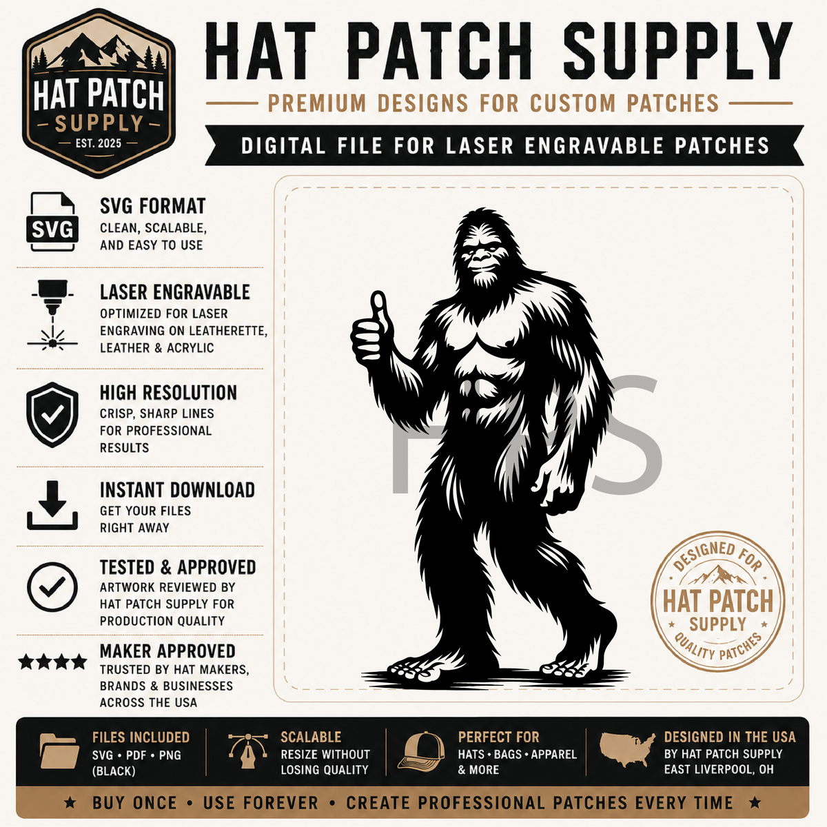 Final preview sheet of the Bigfoot SVG bundle set 3 designs