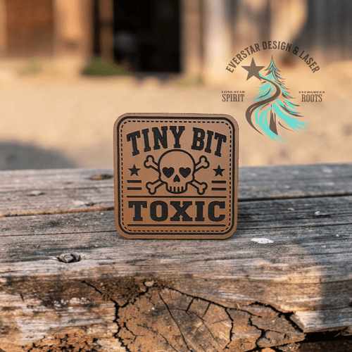 Tiny Bit Toxic Leather Patch - Hat Patch Supply