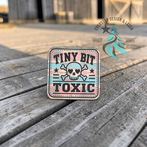 Tiny Bit Toxic Retro Rodeo Leather Patch - Hat Patch Supply