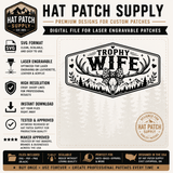 Trophy Husband SVG + Bonus Trophy Wife | Laser Engravable Hat Patch Design | Digital Download - Hat Patch Supply