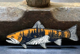 Side view of the Troutscape UV printed hat patch