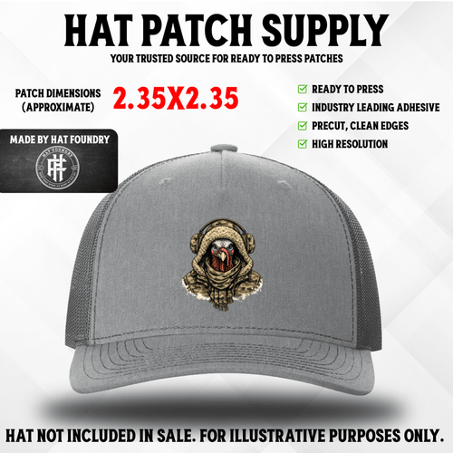 Turkey Operator UV Printed Hat Patch - Hat Patch Supply