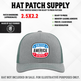 Patriotic hat patch with a United States of America flag design