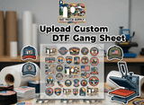 22 inch wide custom DTF gang sheet printed with uploaded artwork